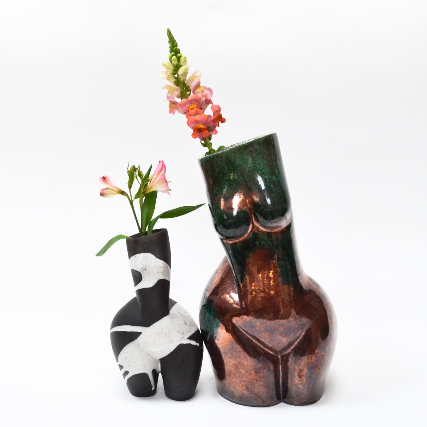 WOMAN VASE »MARLENE« RAKU COPPER