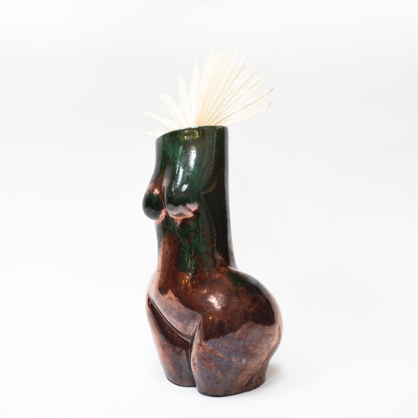 WOMAN VASE »MARLENE« RAKU COPPER