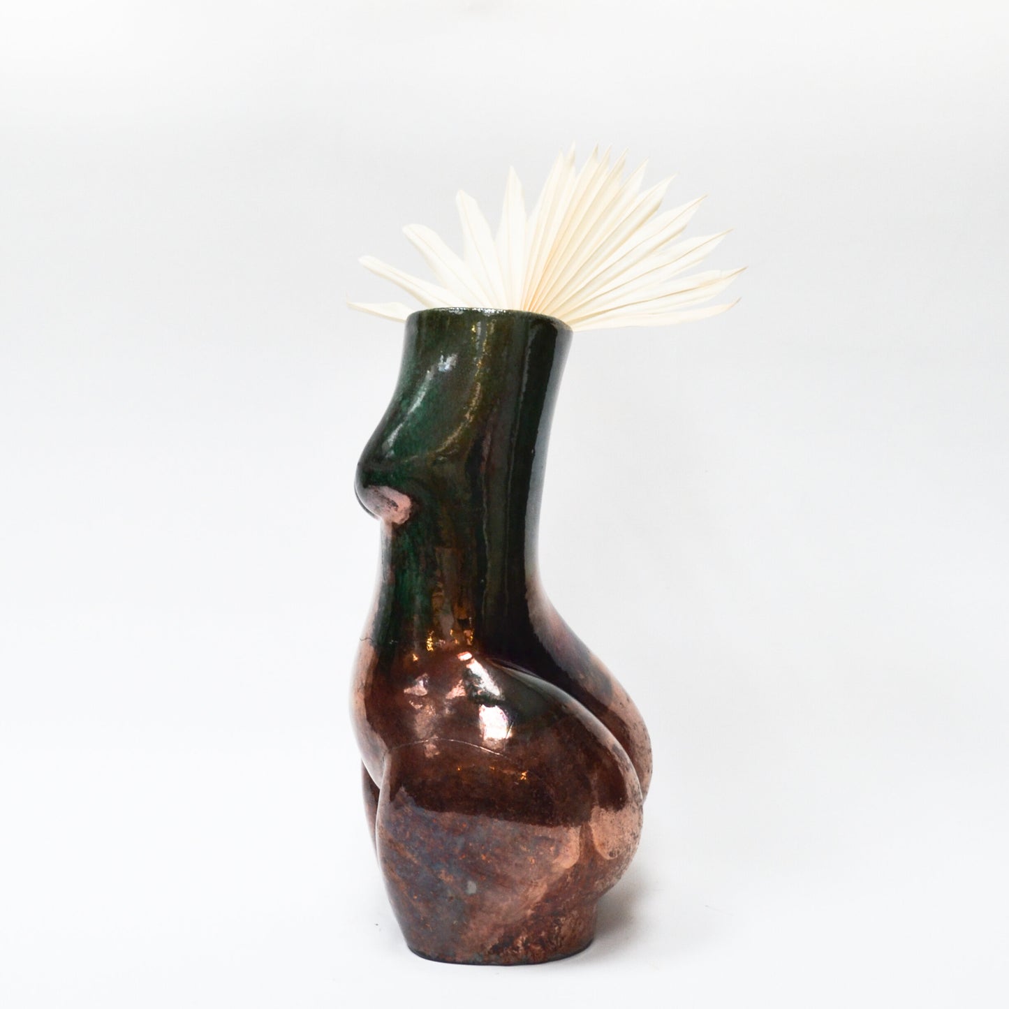 WOMAN VASE »MARLENE« RAKU COPPER