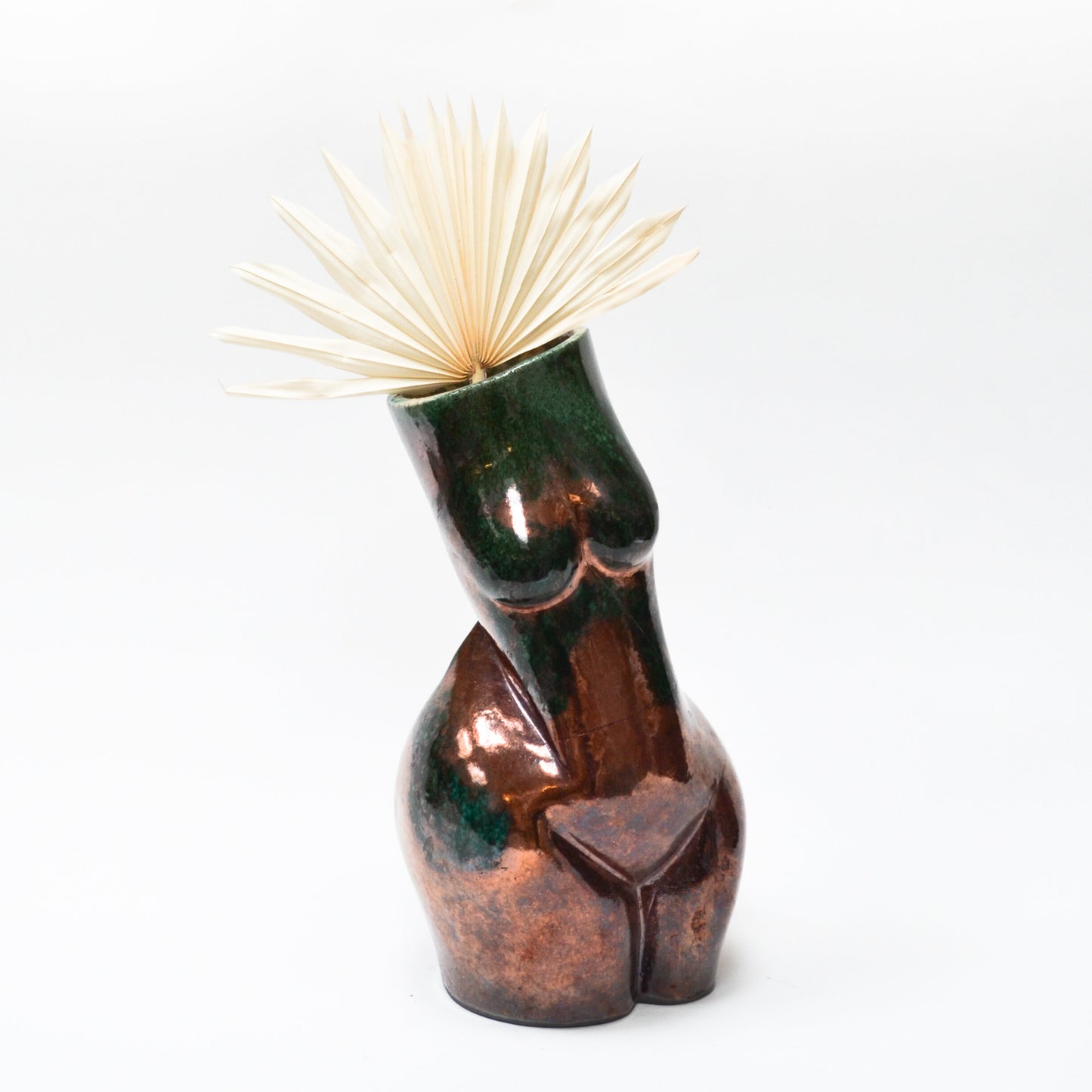 WOMAN VASE »MARLENE« RAKU COPPER