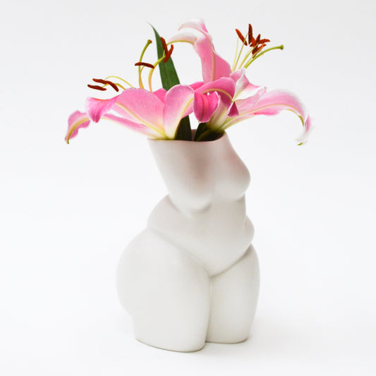 WOMAN VASE »HERMINE« WHITE